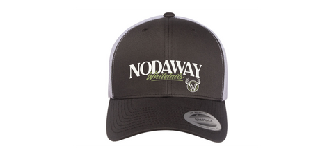 Nodaway Whitetails Mesh backed Trucker Hat with Antlers logo and "Nodaway Whitetails" logo font